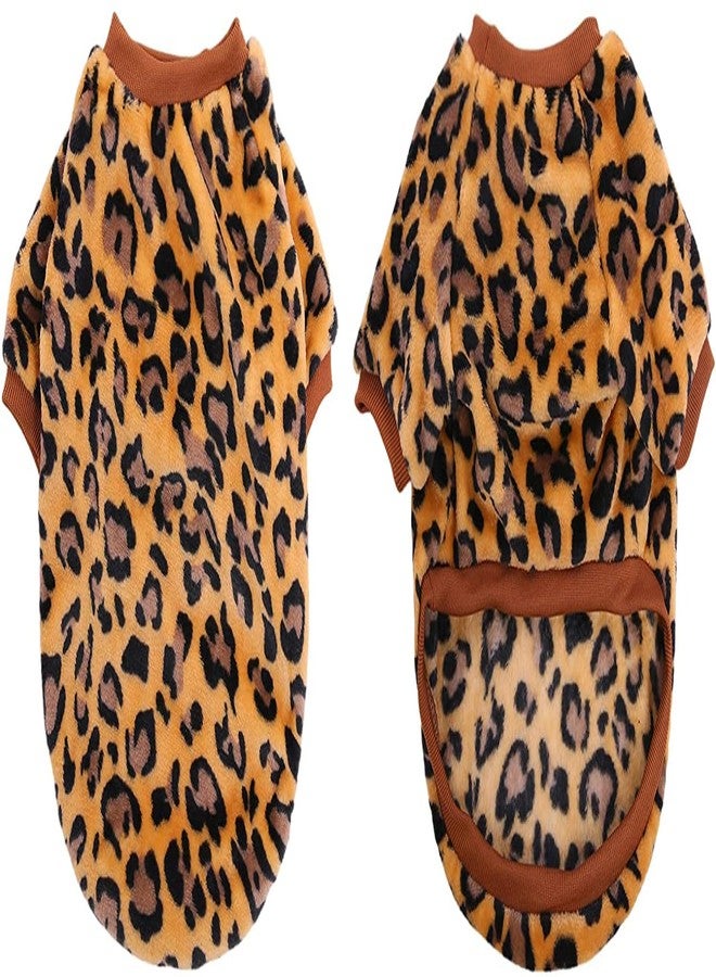 PETANGEL Fleece Dog Hoodie, Soft Flannel Dog Sweatshirt Clothes for Puppy Small Dogs, Cute Leopard Winter Party Dress Up Clothes for French Bulldog, Shih Tzu, Poodle etc .(Size: XL, Chest: 60 cm) - Image 2